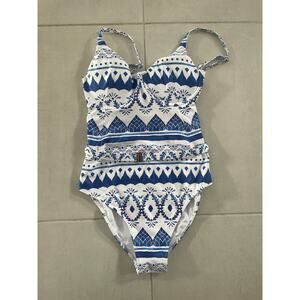 Kenny Flowers Swim  One Piece Swimsuit Belted The Espana Swimwear Sz ML